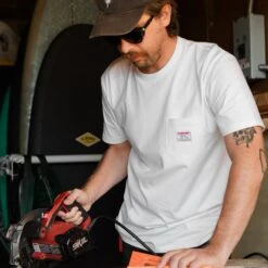 Workwear Pocket Tee | White -Almond Surfboards Shop Almond surfwear 2 2copy