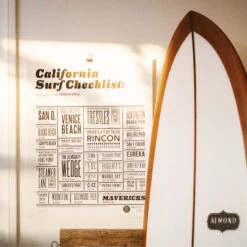 California Surf Check <br />16" X 20" Poster -Almond Surfboards Shop surf checklist