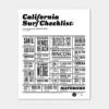 California Surf Check <br />16" X 20" Poster -Almond Surfboards Shop surf checklist poster
